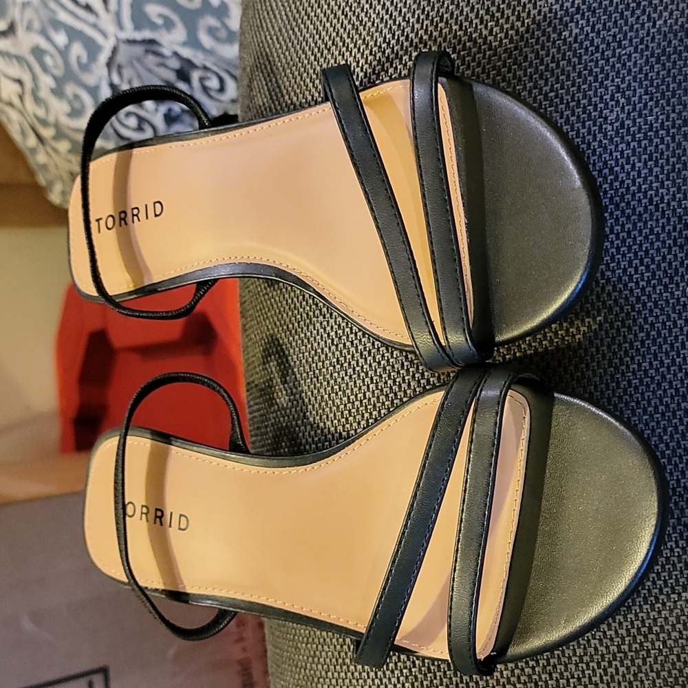 Black strappy heels